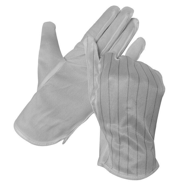 ESD Antistatic Glove Manufacturer - Stripe PU Coated Palm for Cleanroom