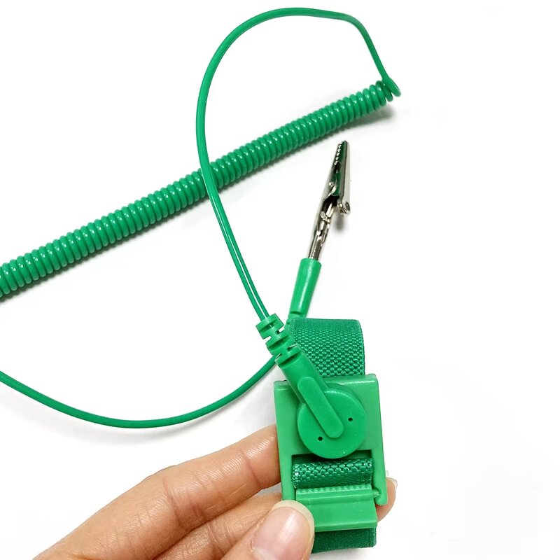 Grounding Wrist Strap Manufacturer - Cleanroom Adjustable Cord Green Anti-static PU