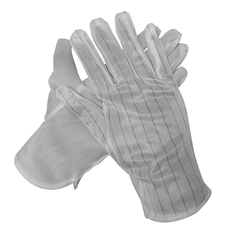 ESD Antistatic Glove Manufacturer - Stripe PU Coated Palm for Cleanroom
