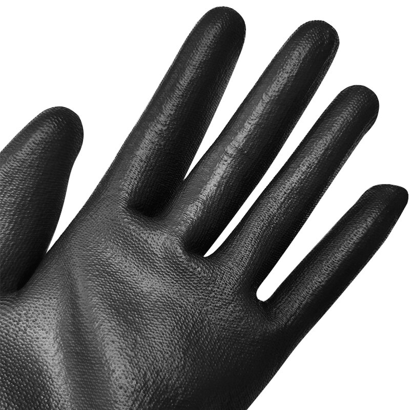 Antistatic Working Glove Manufacturer - OEM Lengthen Polyester Black ESD PU Palm Coated