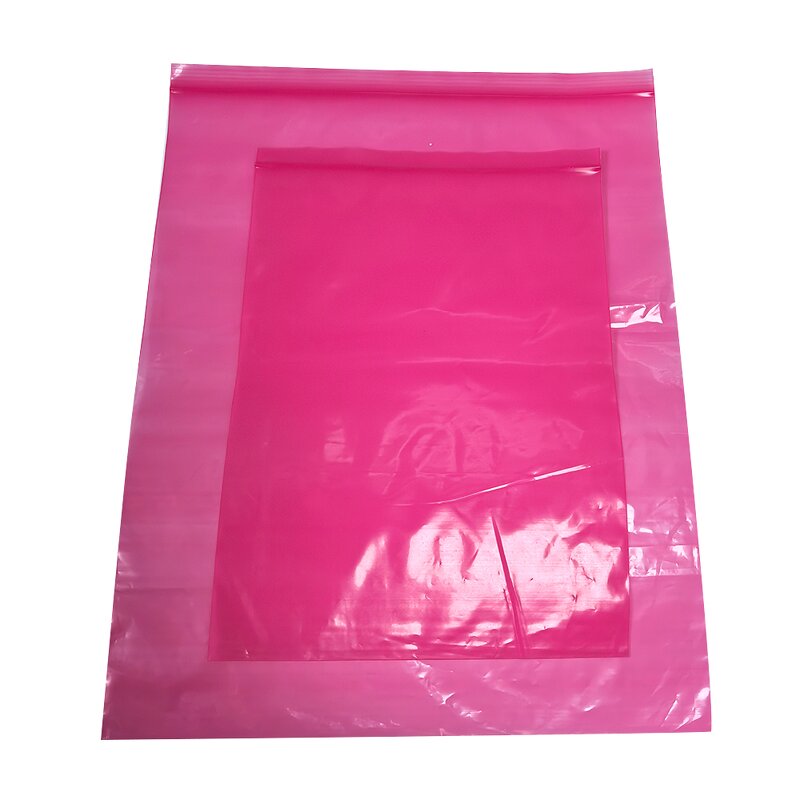 ESD Pink PE Bag Manufacturer - PE/NY/AL/PET Customize Size Large Static Antistatic Zipper