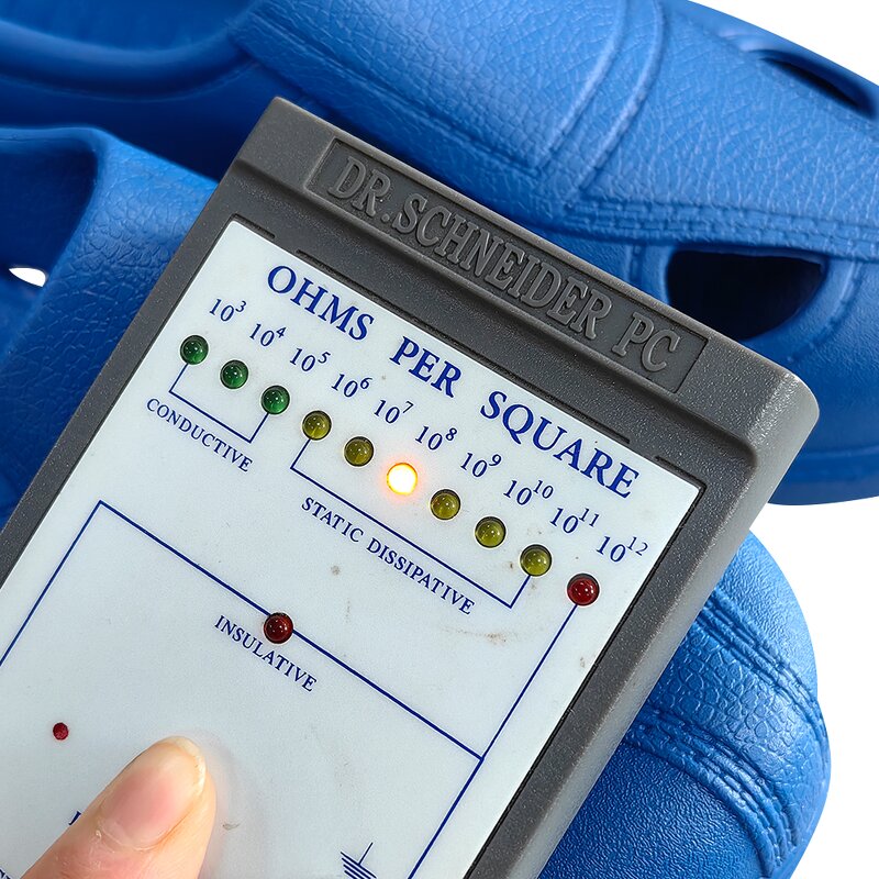 ESD Safety Sandals Manufacturer - Blue Durable SPU Material Four Holes for Cleanroom