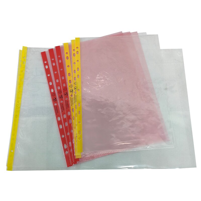 Cleanroom File Bag Manufacturer - 11 Hole Pink or Yellow A4 A3 Dust-Free ESD Anti-Static
