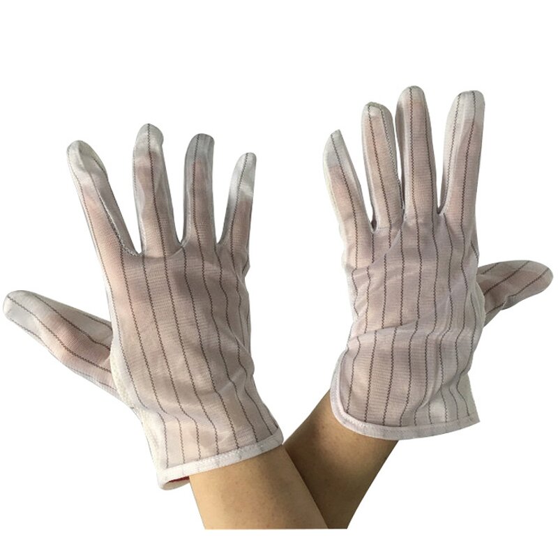 Antistatic ESD PVC Dotted Gloves Manufacturer - Electrical Inspection Non-Slip White Color