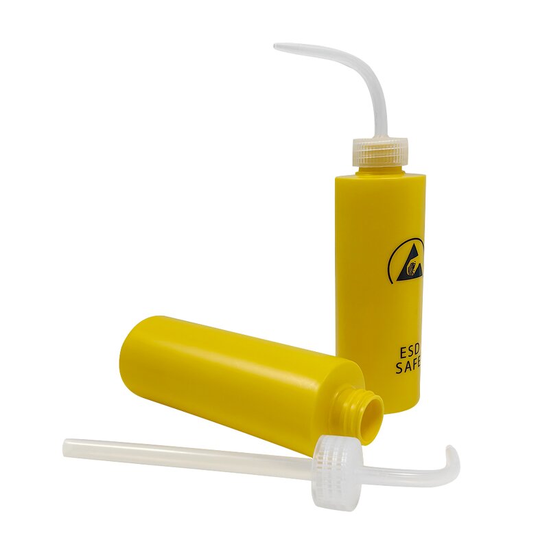 ESD Wash Bottle Manufacturer - 500ml Plastic Curved Mouth Alcohol Dispenser