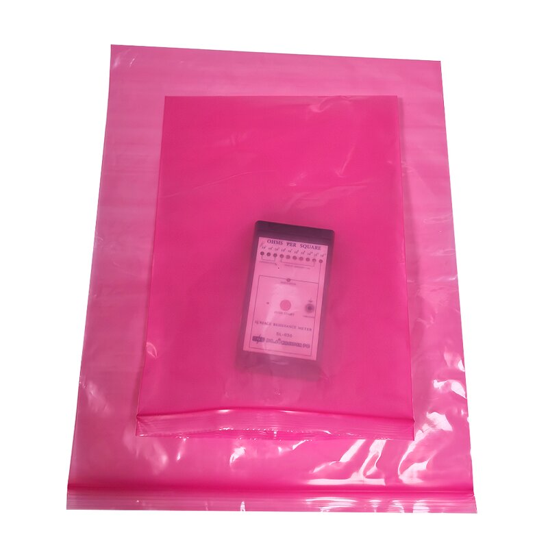 ESD Anti-Static Self-Sealing Pocket Manufacturer - PE Pink Thickened 16 Thread Shielding