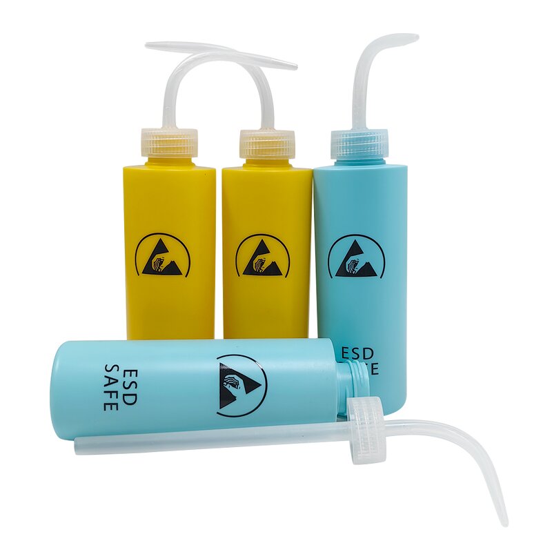 ESD Wash Bottle Manufacturer - 500ml Plastic Curved Mouth Alcohol Dispenser