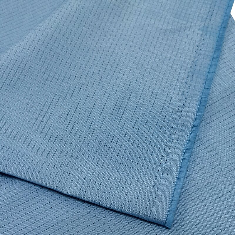 Anti-static Fabrics Manufacturer - Grid Design 65% Polyester 32% Cotton 3% Carbon