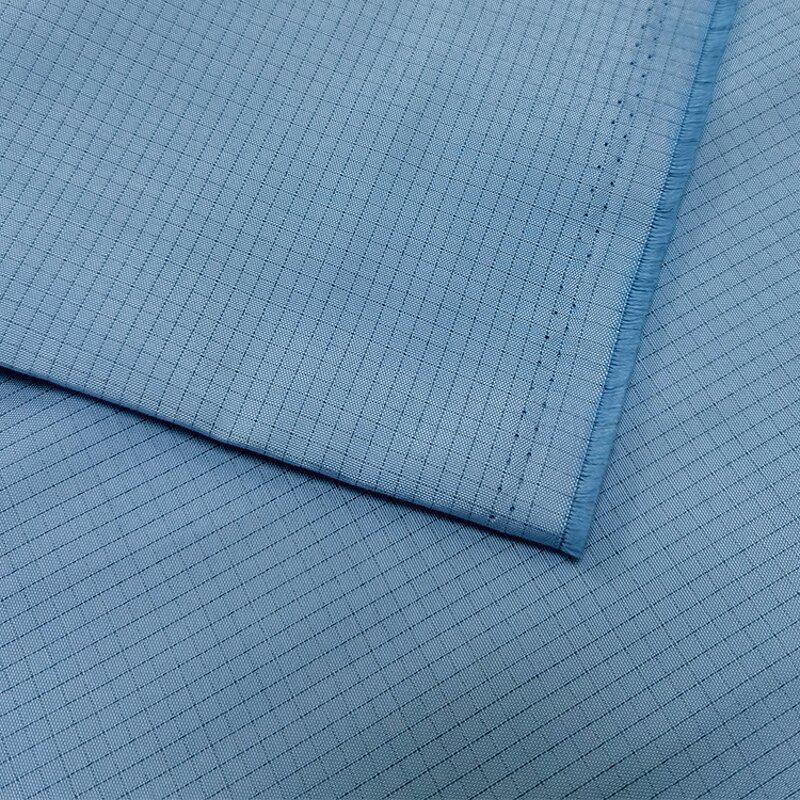 Anti-static Fabrics Manufacturer - Grid Design 65% Polyester 32% Cotton 3% Carbon