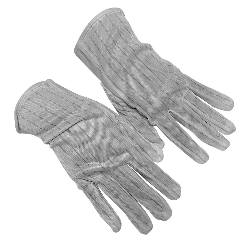 ESD Antistatic Glove Manufacturer - Stripe PU Coated Palm for Cleanroom