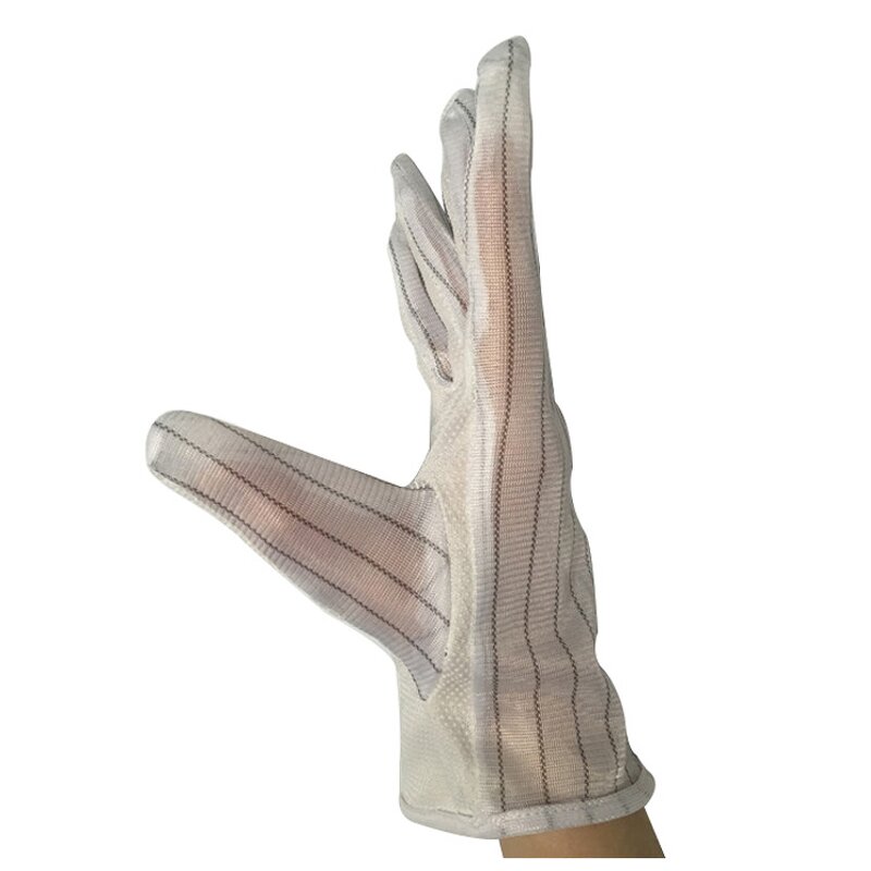 Antistatic ESD PVC Dotted Gloves Manufacturer - Electrical Inspection Non-Slip White Color