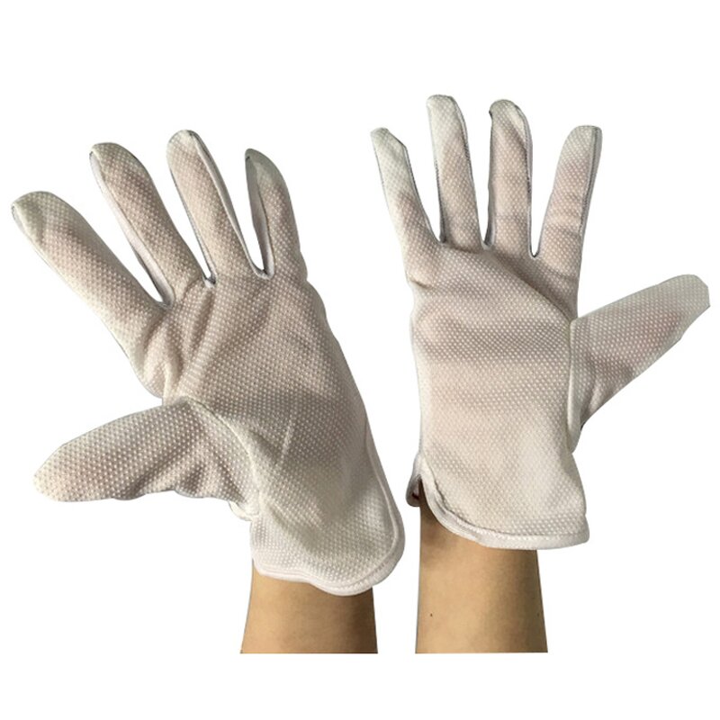 Antistatic ESD PVC Dotted Gloves Manufacturer - Electrical Inspection Non-Slip White Color