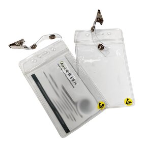 ESD Plastic ID Card Holder Manufacturer - Transparent PP Antistatic with Clip
