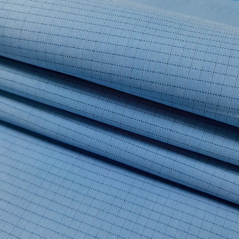 Anti-static Fabrics Manufacturer - Grid Design 65% Polyester 32% Cotton 3% Carbon