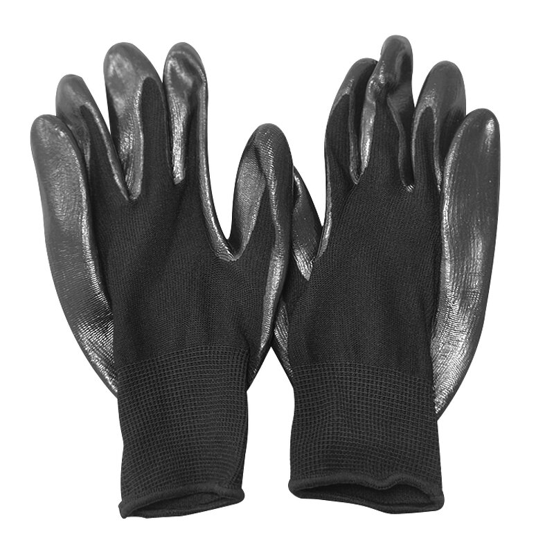 Nylon Nitrile Coated Glove Manufacturer - Black Industrial Mechanic Work Anti-oil