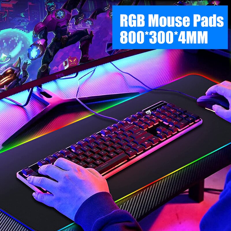 Gaming Mouse Pads Manufacturer - Large RGB Anti-Slip Rubber Base Glowing Led Extended