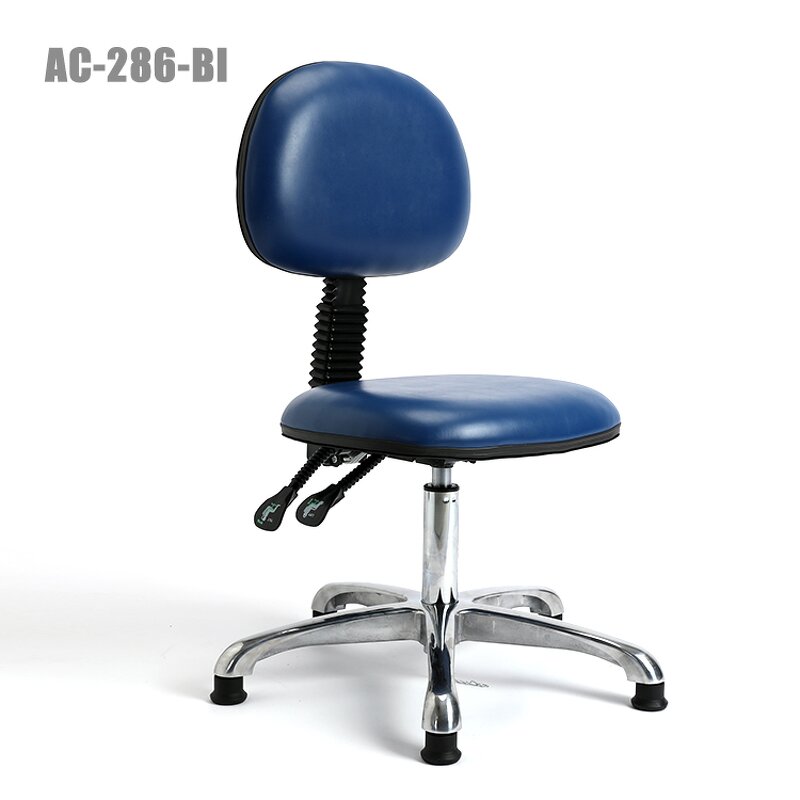 ESD PU Leather Chair Manufacturer - Competitive Price Foot Ring Round Steel for Lab