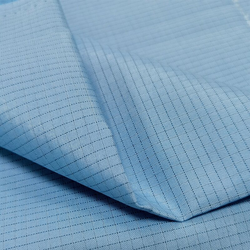 Anti-static Fabrics Manufacturer - Grid Design 65% Polyester 32% Cotton 3% Carbon