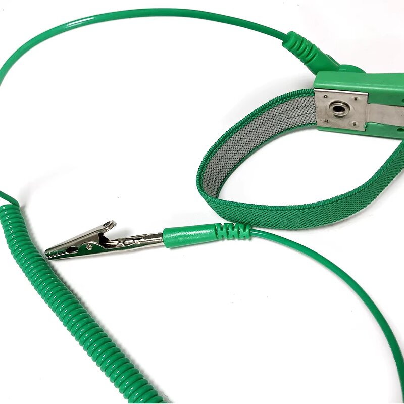 Grounding Wrist Strap Manufacturer - Cleanroom Adjustable Cord Green Anti-static PU