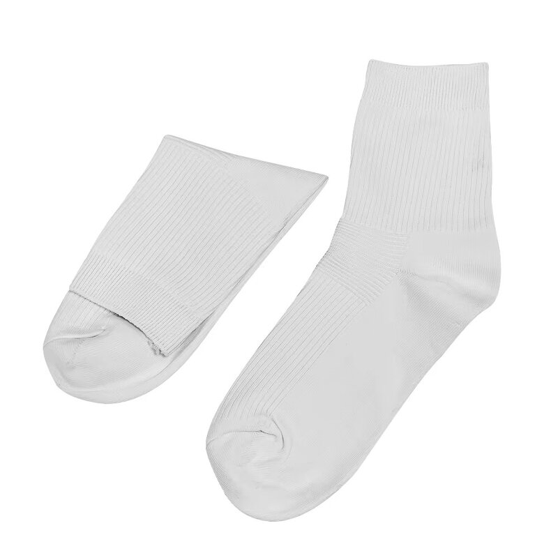 Cleanroom Ankle Socks Manufacturer - Lint-Free Washable White Polyester Safety