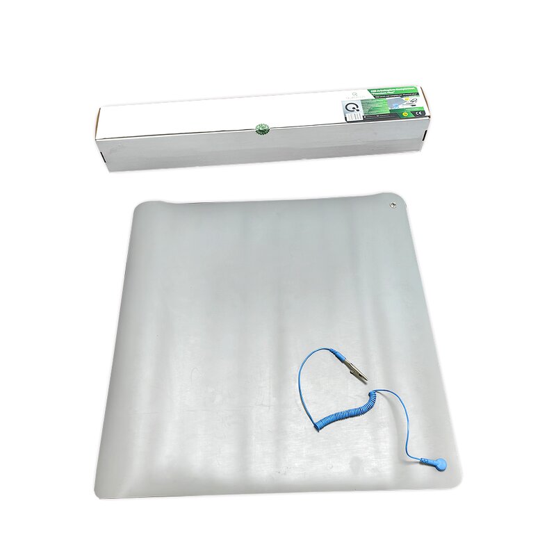 ESD Table Mat Manufacturer - Grey PVC Antistatic with Button for Antistatic Area