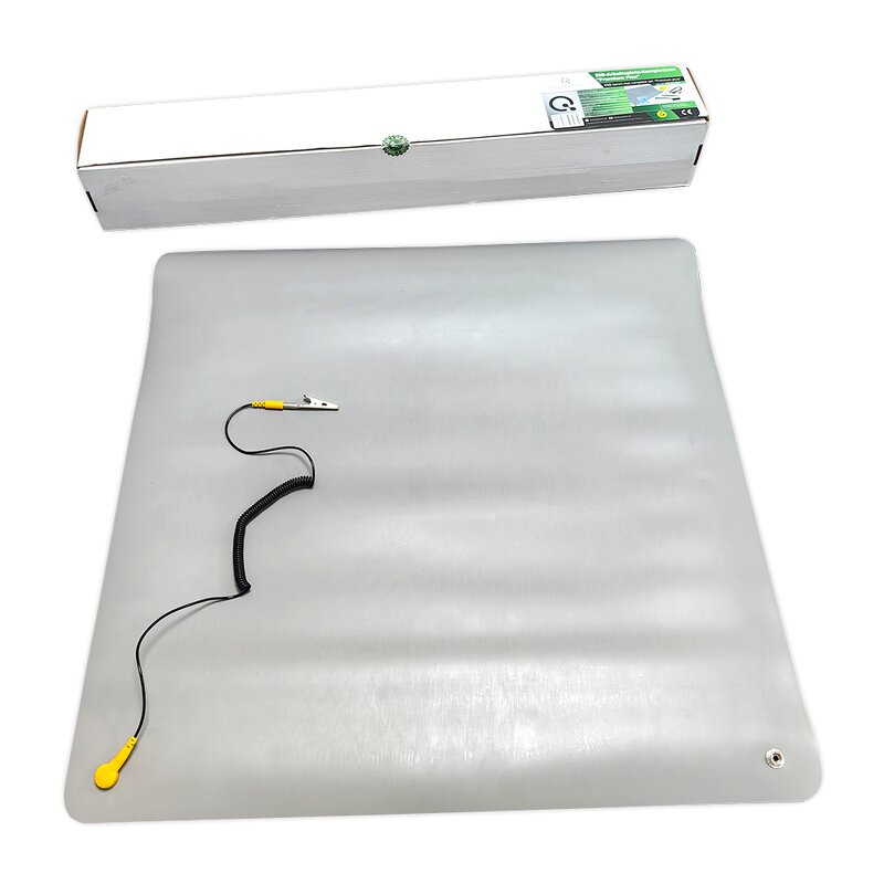 ESD Table Mat Manufacturer - Grey PVC Antistatic with Button for Antistatic Area