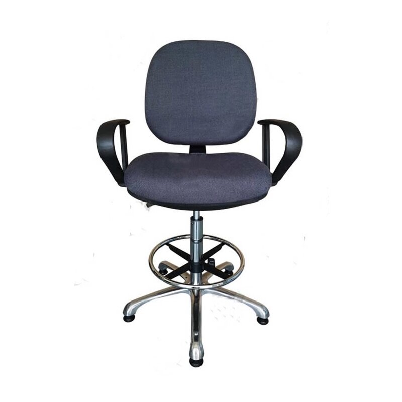 ESD Office Fabric Chair Manufacturer - Adjustable Height Backrest Safety Stool with Armrest