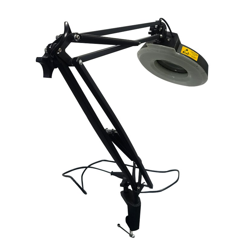 Safety Led Magnifying Lamp Manufacturer - LT86AE Dust Free Black Color Cosmetic Illuminated Magnifier