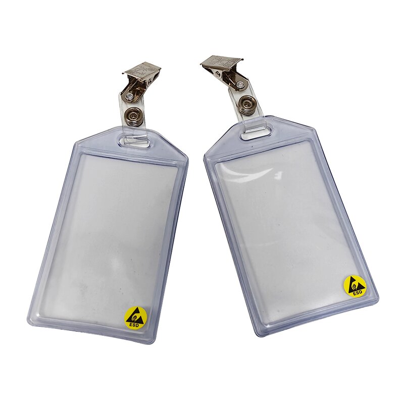 ESD Work Badges Holder Manufacturer - Transparent Office Stationery Antistatic with Clip