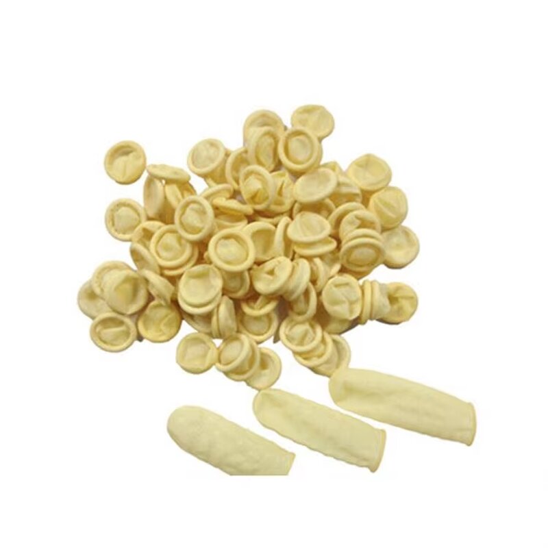 Disposable Latex Finger Cots Manufacturer - Industrial Safety Anti-Slip Beige for Cleanroom
