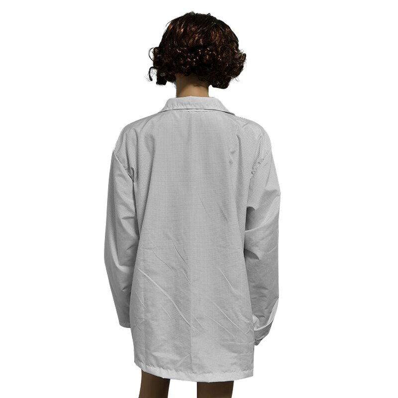 ESD Anti-static Clean Room Coats Manufacturer - Special Designs Accepted Long Sleeve Polyester Cotton 4mm Grid