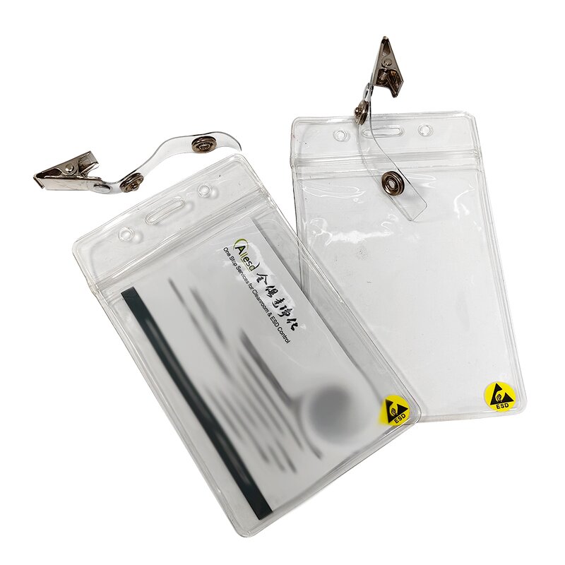 ESD Work Badges Holder Manufacturer - Transparent Office Stationery Antistatic with Clip
