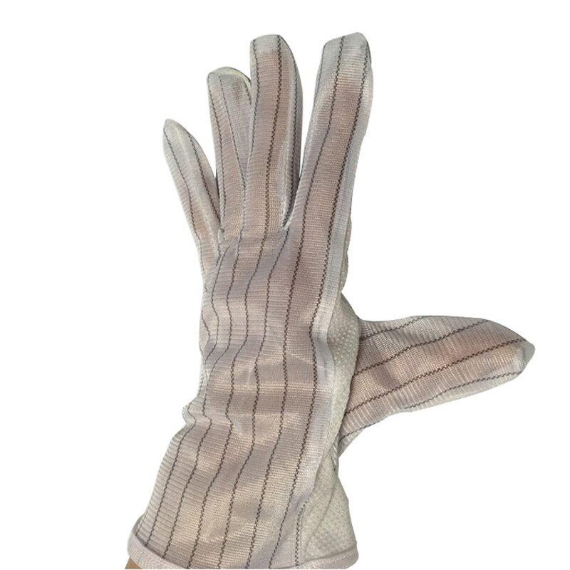 Antistatic ESD PVC Dotted Gloves Manufacturer - Electrical Inspection Non-Slip White Color