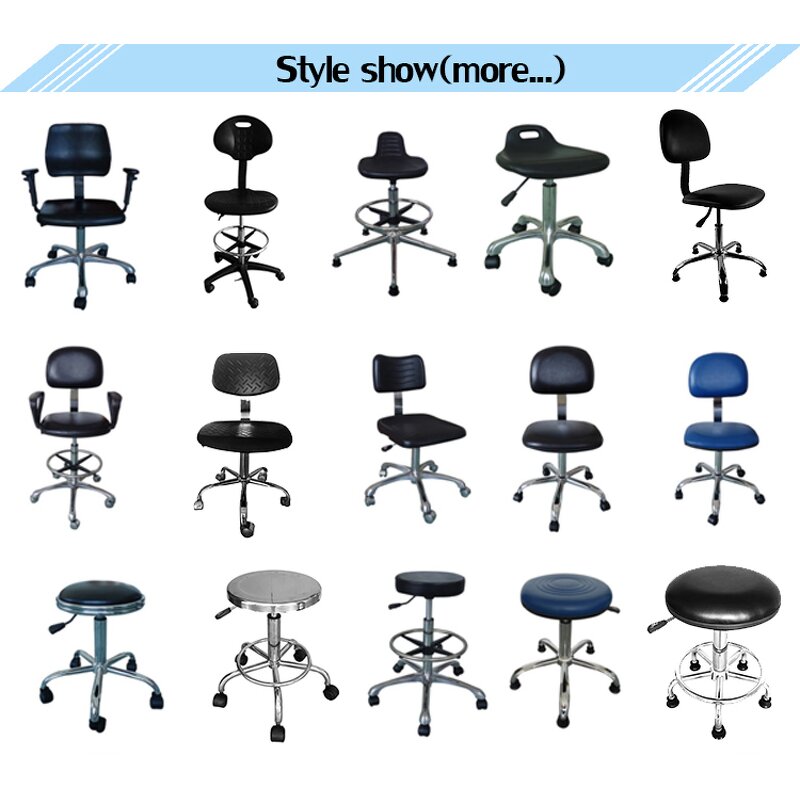 ESD Office Fabric Chair Manufacturer - Adjustable Height Backrest Safety Stool with Armrest