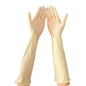 Lab Gloves Manufacturer - Protective Skin Color Latex Long Rubber Long Cuff Nitrile