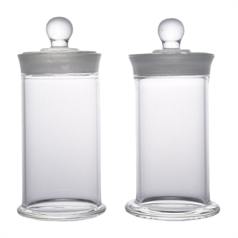 Glass Sampling Bottle Manufacturer - Round Cylinder Storage Tea Sample Bottle Custom Glass Jar