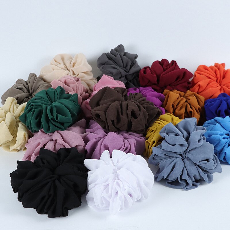 Hair Tie for Muslim Women Manufacturer - Malaysian Bunch Chiffon Rubber Band Volumizing Scrunchies