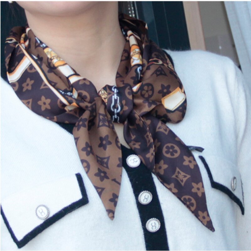Silk Cotton Scarf Manufacturer - Trendy Girls Twill Printed Belt Vintage Hair Ties Neckerchief