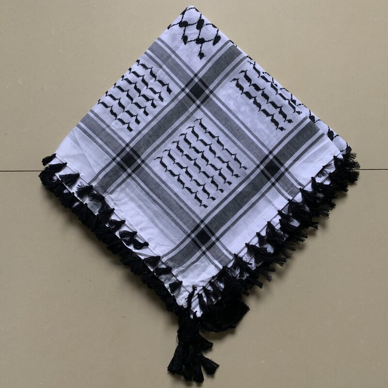 Arab Turban Keffiyeh Manufacturer - Tassel Muslim Hijab Shemagh Desert Scarf Wrap 125x125cm