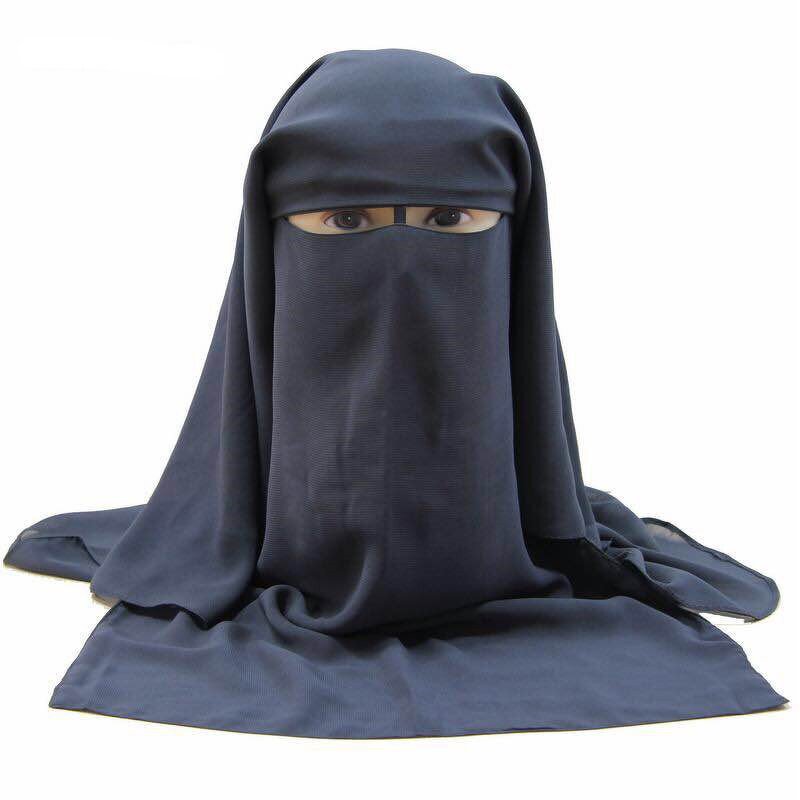 Muslim Islamic Niqab Manufacturer - Hijab Burqa Bonnet Oversize Protected Veil Bandana Black