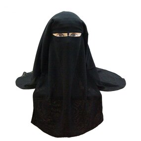 Muslim Islamic Niqab Manufacturer - Hijab Burqa Bonnet Oversize Protected Veil Bandana Black