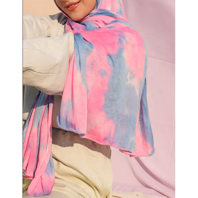 Women's Hijab Manufacturer - Boutique Bohemia Tie-dye Cotton Solid Color Indonesia Headscarf