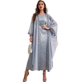 Muslim Abaya Women Set Manufacturer - Elegant Autumn Middle East Embroidery Polyester Long Skirt