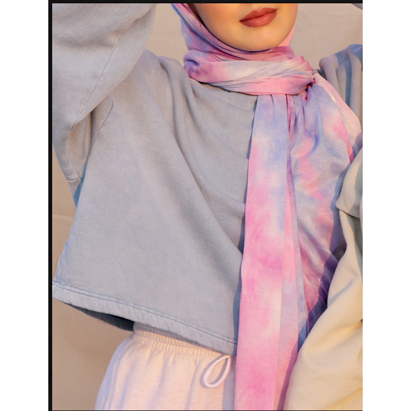 Women's Hijab Manufacturer - Boutique Bohemia Tie-dye Cotton Solid Color Indonesia Headscarf