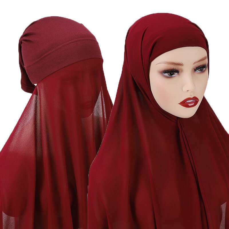 Chiffon Hijab Manufacturer - Woman Instant 9colors Available with Inner Cap