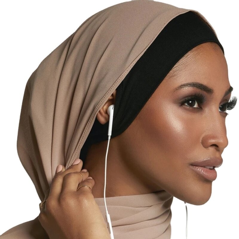 Inner Hijab Manufacturer - 2025 NEW Ear Hole Stretchy Cotton Muslim Turban Hat