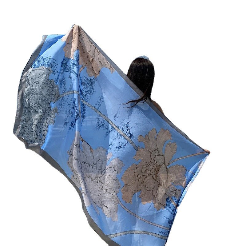 Ethnic Style Scarf Manufacturer - Seaside Tourism Beach Towel Printed Silk Sunscreen Shawl