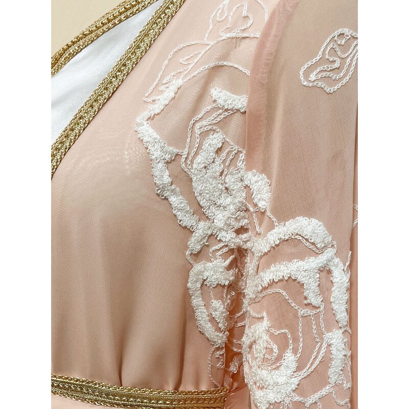 Middle East Abaya Dress Manufacturer - Desert Rose Heavy Industry Embroidery 2 Piece Inner Cloth