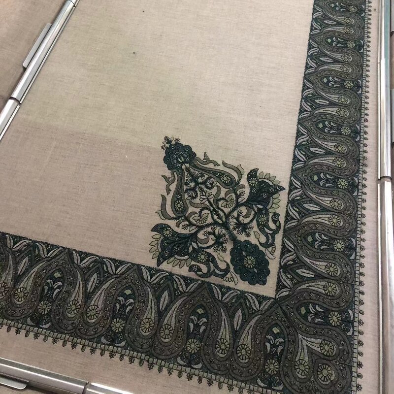 Eid Al Fitr Islamic Hijab Manufacturer - Shemagh Arabic Men Embroidery 10cm Keffiyeh 55x55inch