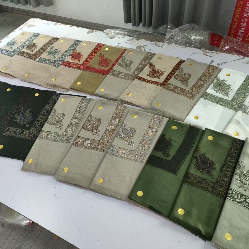 Wool Yemeni Saudi Embroidered Shemagh Manufacturer - Kashmir Islamic Embroidery 50inch Scarf Oman Keffiyeh